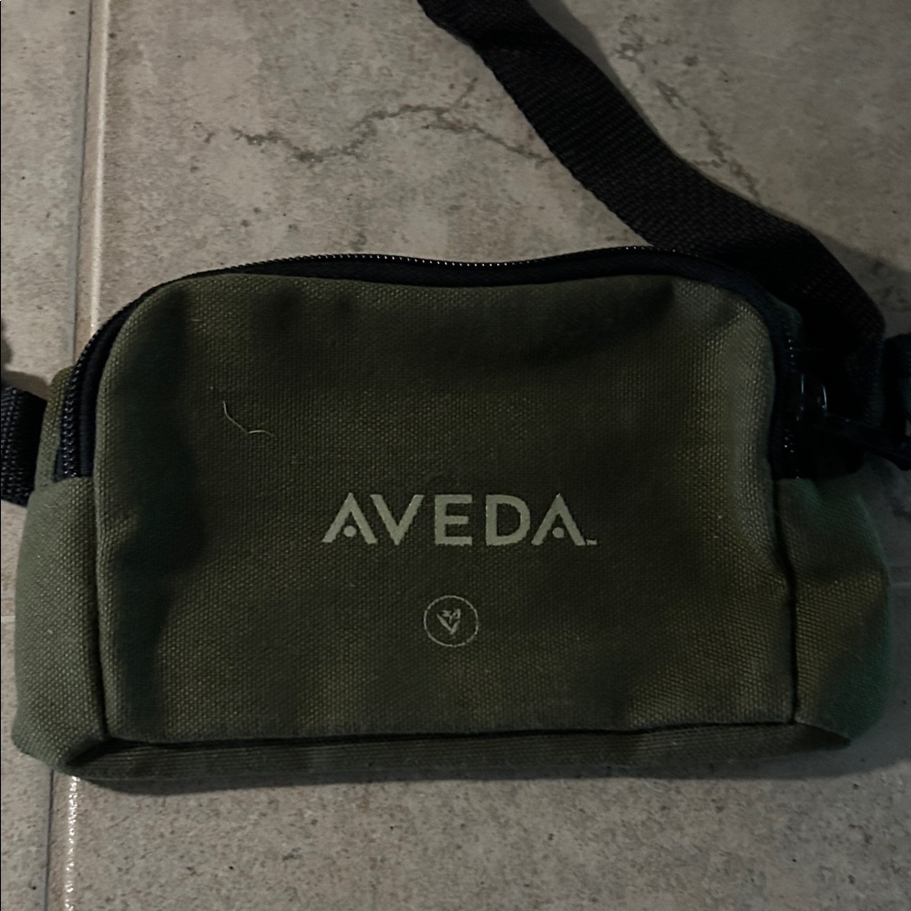 Aveda Olive Belt Bag New, Never used. Two key rings